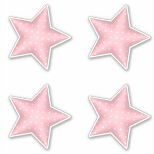 Roze Baby shower Puffy Polka Dot Stars Sticker