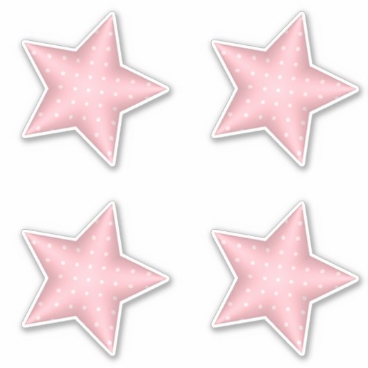 Roze Baby shower Puffy Polka Dot Stars Sticker (Voorkant)