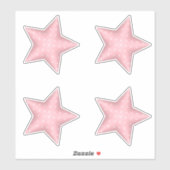Roze Baby shower Puffy Polka Dot Stars Sticker (Vel)