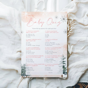 Roze Baby shower Quiz Spelkaarten
