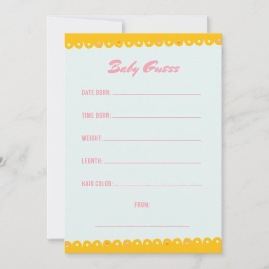 Roze Baby shower Raad Kaart (Voorkant)