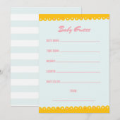 Roze Baby shower Raad Kaart (Voorkant / Achterkant)