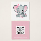 Roze Baby shower Registratie QR Code Kaart (Voorkant /achterkant)