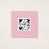 Roze Baby shower Registratie QR Code Kaart (Achterkant)