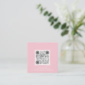 Roze Baby shower Registratie QR Code Kaart (Staand voorkant)