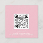 Roze Baby shower Registratie QR Code Kaart (Voorkant)