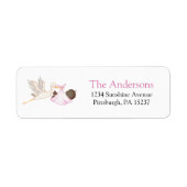 Roze Baby shower retourneert label (Voorkant)