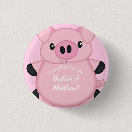 Roze Baby shower Ronde Button 3,2 Cm (Voorkant)