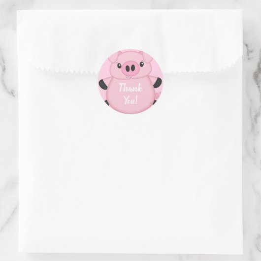 Roze Baby shower Ronde Sticker (Tas)