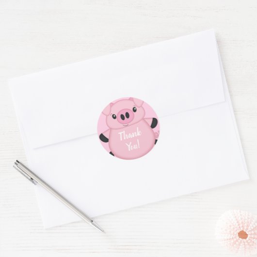 Roze Baby shower Ronde Sticker (Envelop)