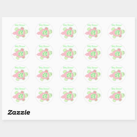 Roze Baby shower Ronde Sticker (Vel)