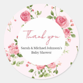 Roze Baby shower Ronde Sticker