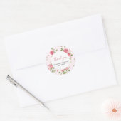 Roze Baby shower Ronde Sticker (Envelop)