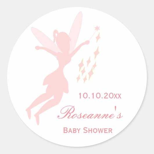 Roze Baby shower Ronde Sticker (Voorkant)