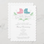  roze BABY SHOWER roze moeras   Kaart (Voorkant / Achterkant)