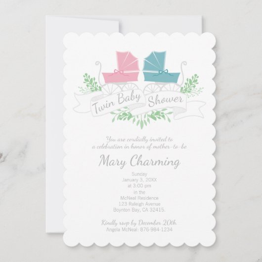  roze BABY SHOWER roze moeras   Kaart (Voorkant)