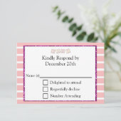 Roze Baby shower RSVP-kaart RSVP Kaartje (Staand voorkant)