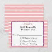 Roze Baby shower RSVP-kaart RSVP Kaartje (Voorkant / Achterkant)