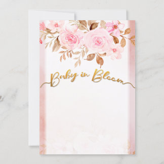 Roze Baby Shower Save The Date-uitnodiging met blo Kaart
