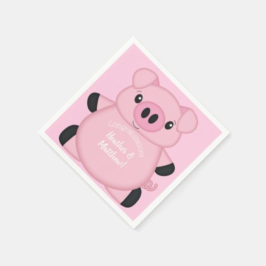 Roze Baby shower Servet (Hoek)