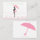 Roze Baby shower Silhouette Luier Raffle Tickets Informatiekaartje (Voorkant / Achterkant)