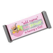 Roze Baby shower Snoep Bar Wrapper Favor Notitieblok
