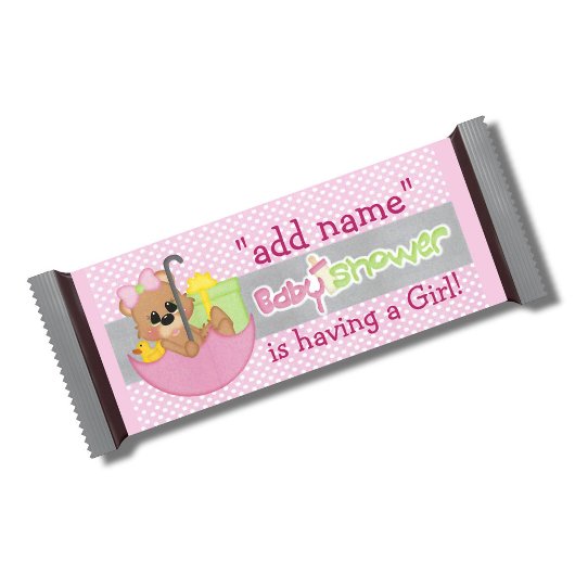 Roze Baby shower Snoep Bar Wrapper Favor Notitieblok