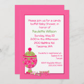 Roze Baby shower Snoep Kaart (Voorkant / Achterkant)