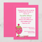 Roze Baby shower Snoep Kaart (Voorkant / Achterkant)