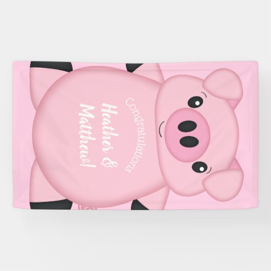 Roze Baby shower Spandoek (Horizontaal)