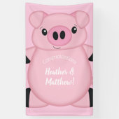 Roze Baby shower Spandoek (Verticaal)