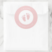 Roze Baby shower Sticker | Naam van de Baby Sticke (Tas)
