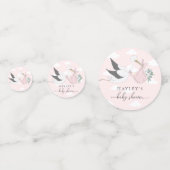 Roze Baby shower Stork Confetti (Achterkanten)