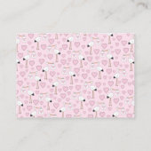 Roze Baby shower Stork Informatiekaartje (Achterkant)