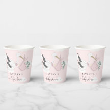 Roze Baby shower Stork