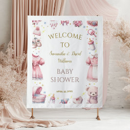  Roze Baby shower Tapestry Achtergrond Wandkleed