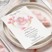 Roze Baby shower Tea Party Floral Kaart