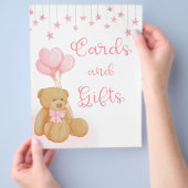 Roze Baby shower Teddy Bear Kaarten en cadeaubordj (Hand)