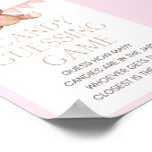 Roze Baby shower Teddy Bear Poster (Hoek)