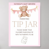 Roze Baby shower Teddy Bear Poster (Voorkant)