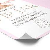 Roze Baby shower Teddy Bear Poster (Hoek)