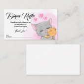 Roze Baby shower tickets, Cat Diaper Raffle game Plaatskaartje (Voorkant / Achterkant)