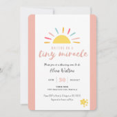 Roze Baby shower Tiny Miracle Kaart (Voorkant)