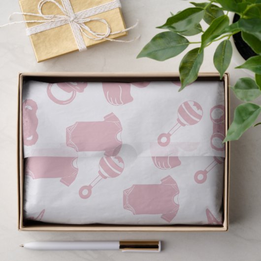 Roze Baby shower Tissuepapier (Geschenk)