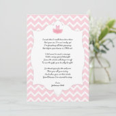 Roze Baby shower Tutu Dank u voor uw opmerking + g Bedankkaart (Staand voorkant)