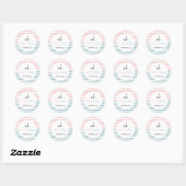 roze baby shower typografie moderne partij ronde sticker (Vel)