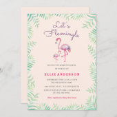 Roze Baby shower Uitnodiging (Voorkant / Achterkant)