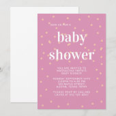 Roze Baby shower Uitnodiging (Voorkant / Achterkant)