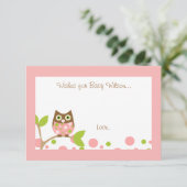 Roze Baby shower Uitnodiging (Staand voorkant)