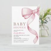 Roze Baby shower Uitnodiging (Staand voorkant)